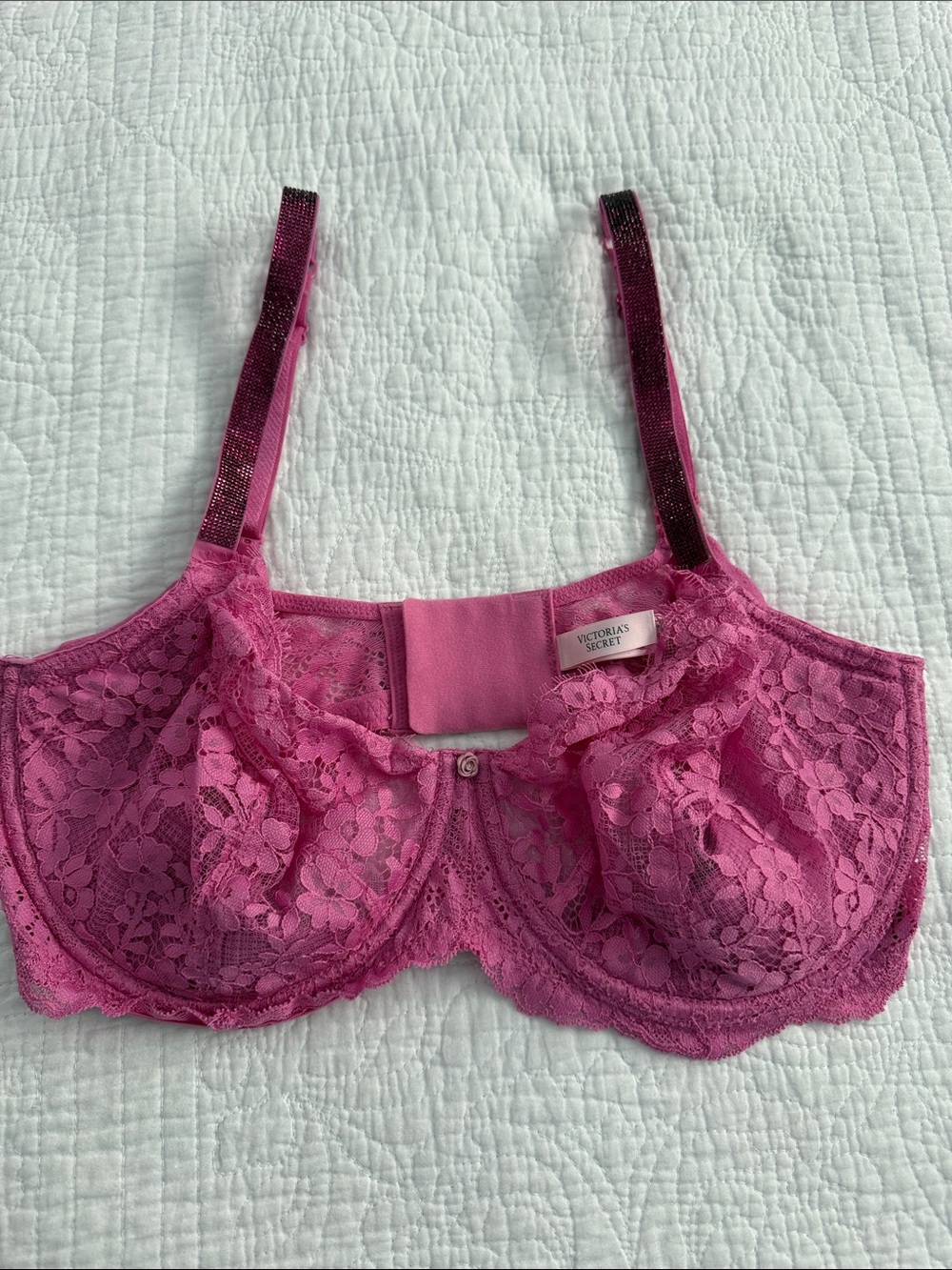 Victoria's Secret Pink Lace Underwire Bra Size 38DDD